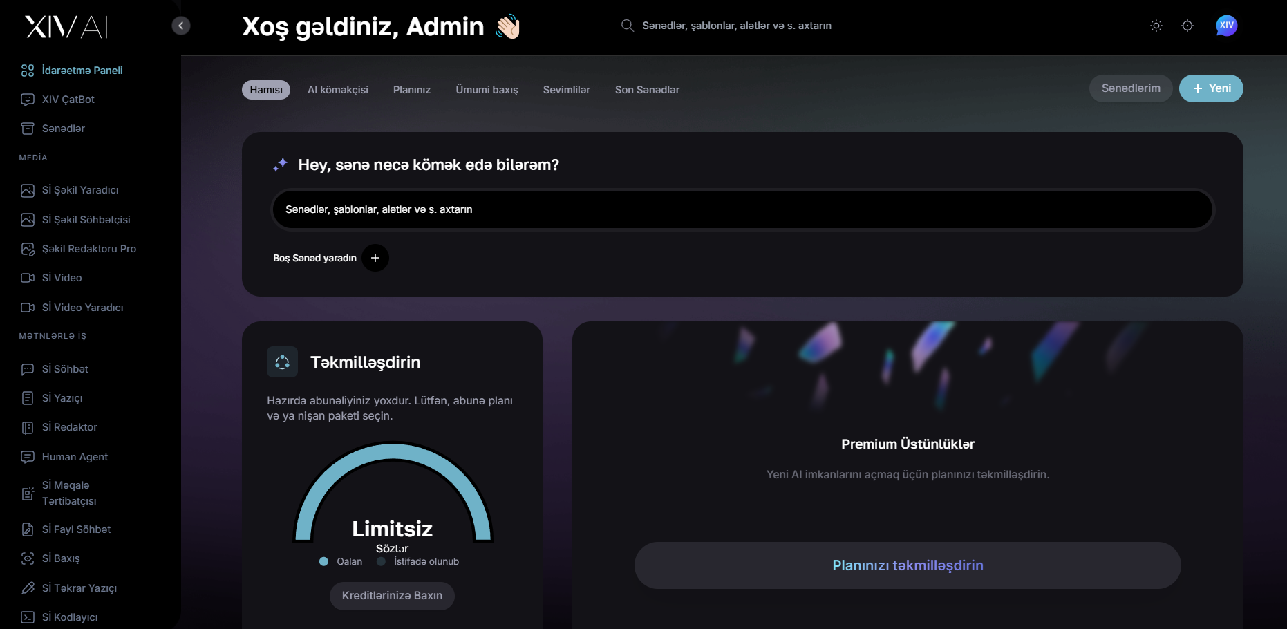 Image of XIV AI dashboard